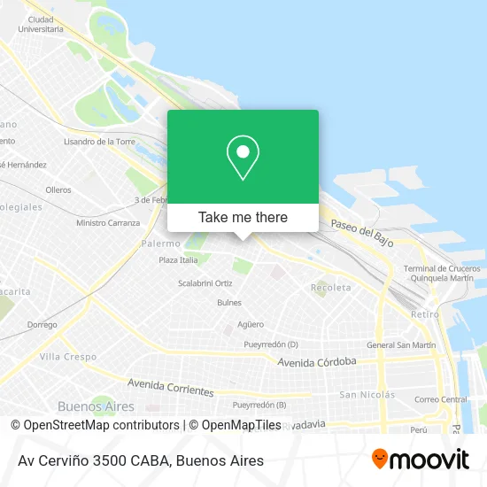 Mapa de Av Cerviño 3500   CABA