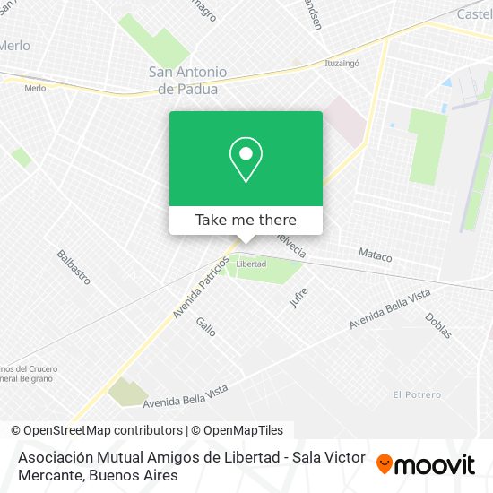 Mapa de Asociación Mutual Amigos de Libertad - Sala Victor Mercante