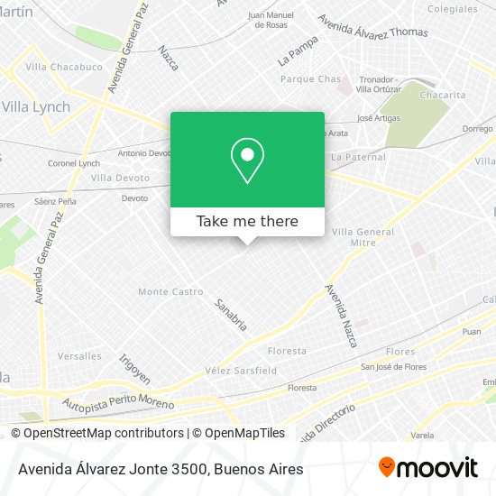 Mapa de Avenida Álvarez Jonte 3500