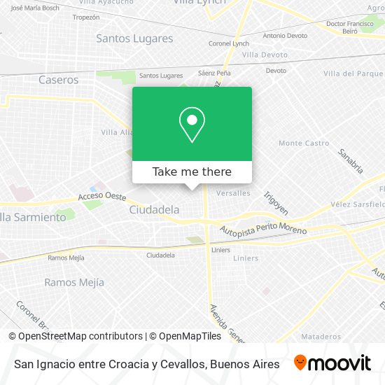 San Ignacio entre Croacia y Cevallos map