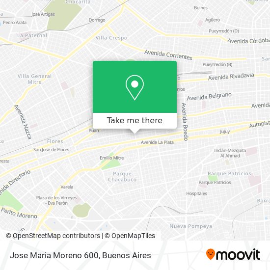 Jose Maria Moreno 600 map