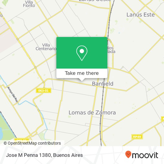 Jose M  Penna 1380 map