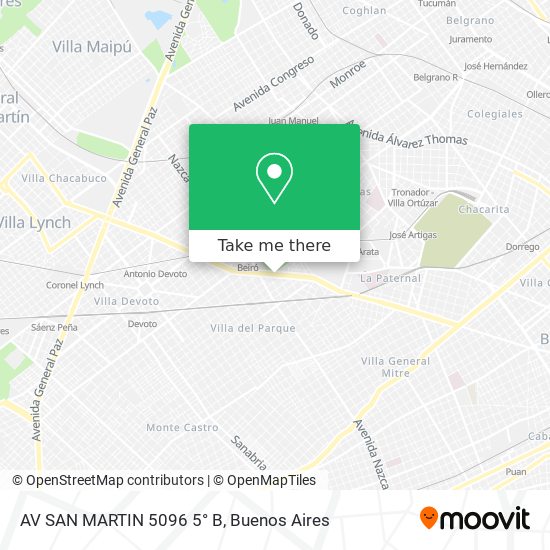 AV  SAN MARTIN 5096 5° B map