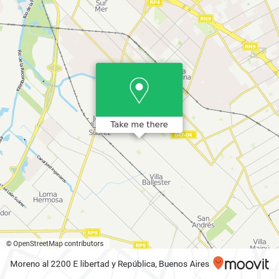 Moreno al 2200 E libertad y República map