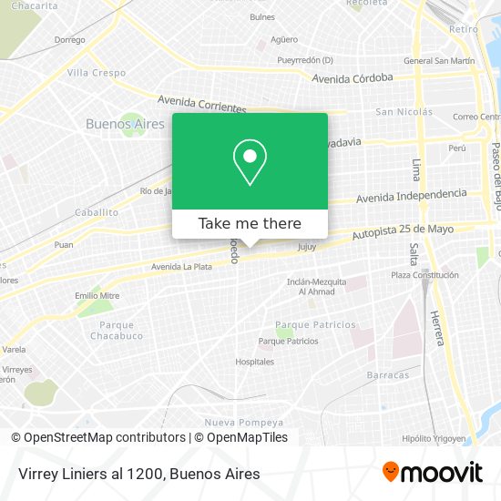 Virrey Liniers al 1200 map