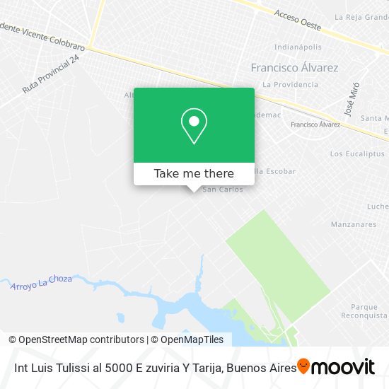 Int  Luis Tulissi  al 5000 E zuviria Y Tarija map