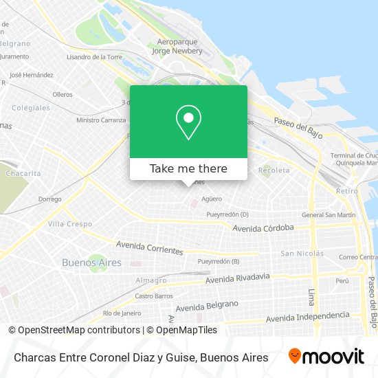 Charcas Entre Coronel Diaz y Guise map
