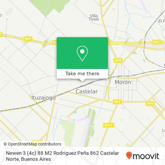 Mapa de Newen 3 (4c) 88 M2   Rodriguez Peña 862  Castelar Norte