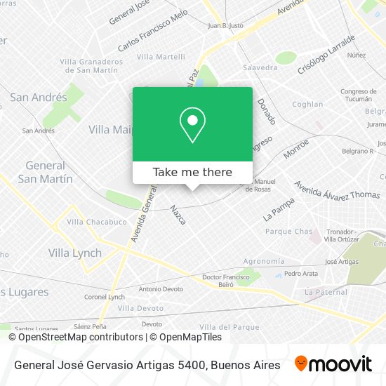 Mapa de General José Gervasio Artigas 5400