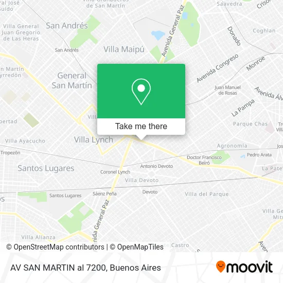 Mapa de AV  SAN MARTIN al 7200