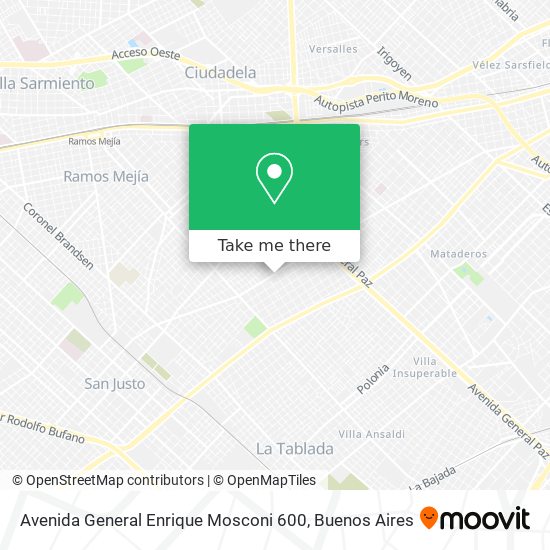 Mapa de Avenida General Enrique Mosconi 600