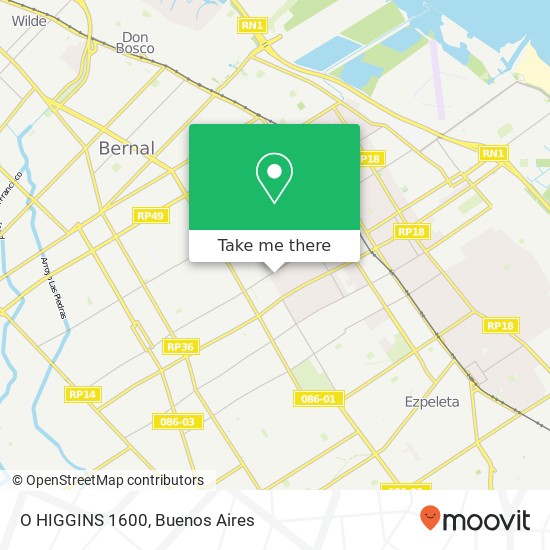 O HIGGINS 1600 map