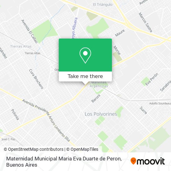 Mapa de Maternidad Municipal Maria Eva Duarte de Peron