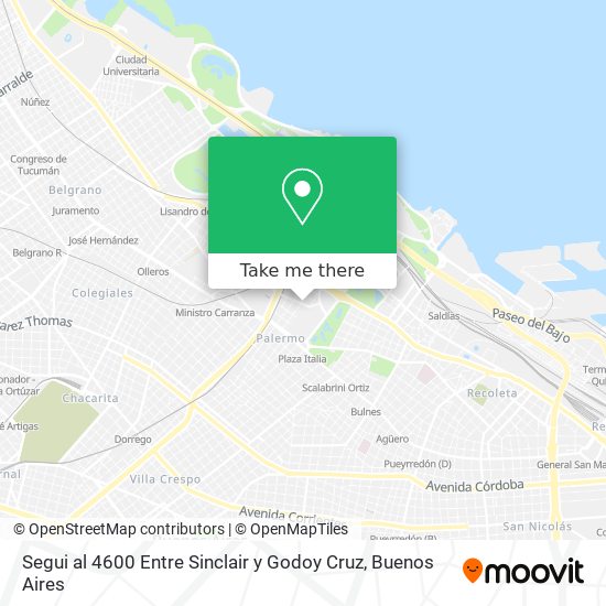 Mapa de Segui al 4600 Entre Sinclair y Godoy Cruz