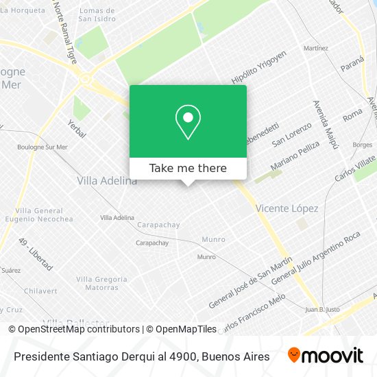 Presidente Santiago Derqui al 4900 map