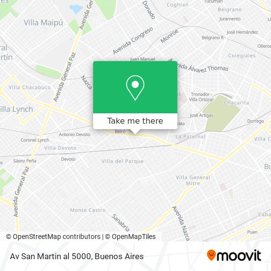 Av  San Martin al 5000 map