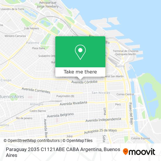 Paraguay 2035  C1121ABE CABA  Argentina map