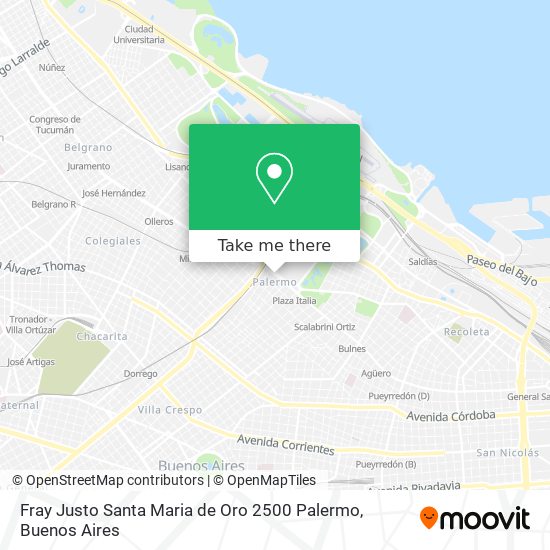 Fray Justo Santa Maria de Oro 2500  Palermo map