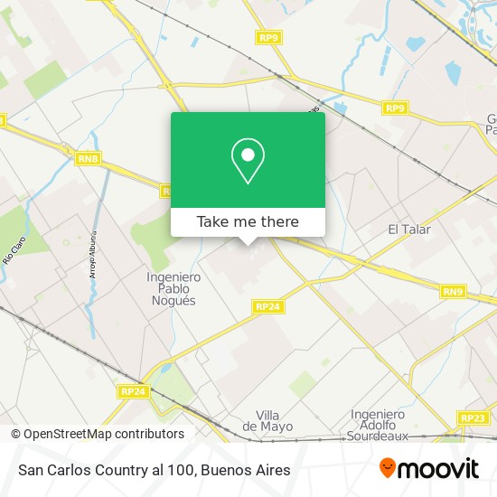 Mapa de San Carlos Country al 100