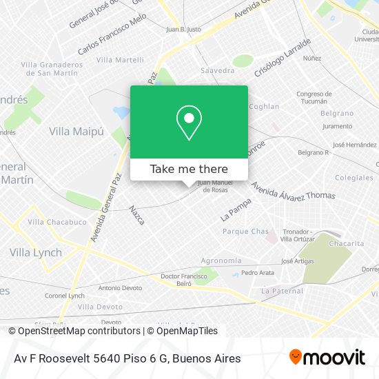 Mapa de Av  F  Roosevelt 5640   Piso 6 G