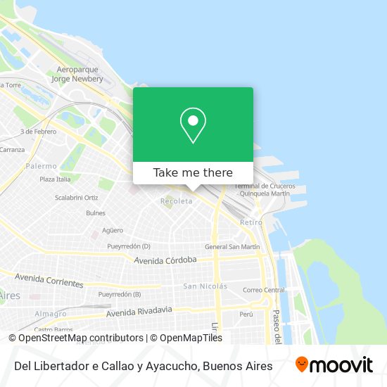 Mapa de Del Libertador e  Callao y Ayacucho