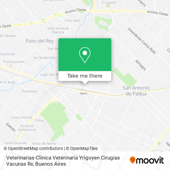 Veterinarias-Clinica Veterinaria Yrigoyen Cirugias Vacunas Rx map