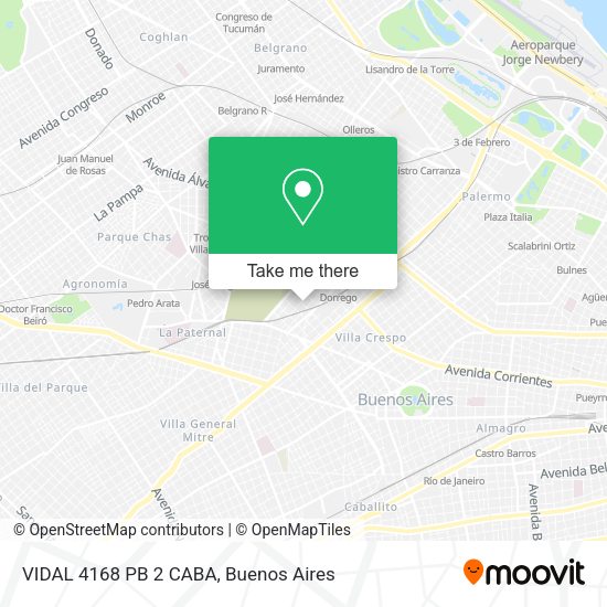 VIDAL 4168    PB 2 CABA map