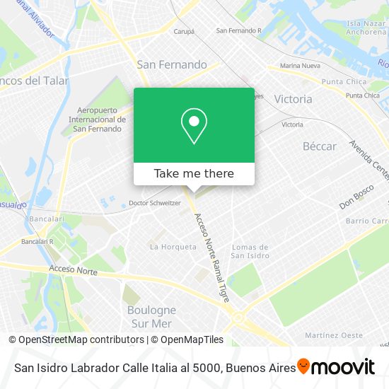 Mapa de San Isidro Labrador   Calle Italia al 5000