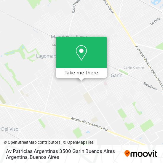 Mapa de Av  Patricias Argentinas 3500  Garin  Buenos Aires  Argentina