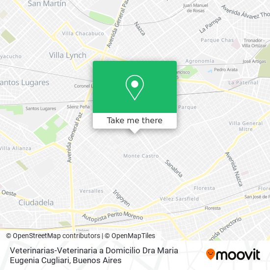 Mapa de Veterinarias-Veterinaria a Domicilio Dra Maria Eugenia Cugliari