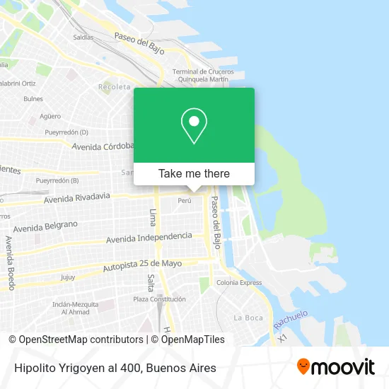 Hipolito Yrigoyen al 400 map