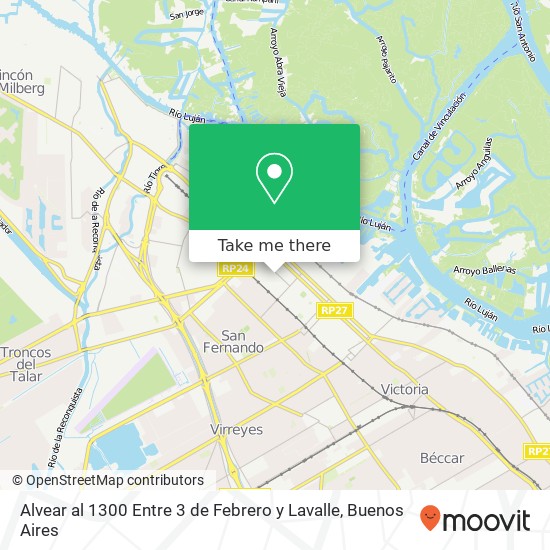 Alvear al 1300 Entre 3 de Febrero y Lavalle map