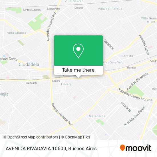 Mapa de AVENIDA RIVADAVIA 10600