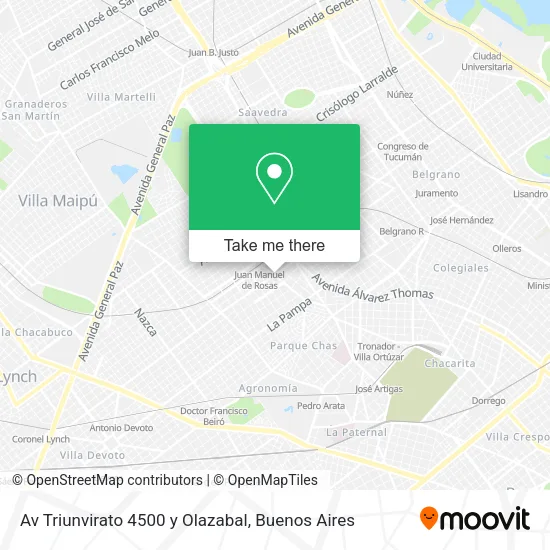 Mapa de Av  Triunvirato 4500 y Olazabal