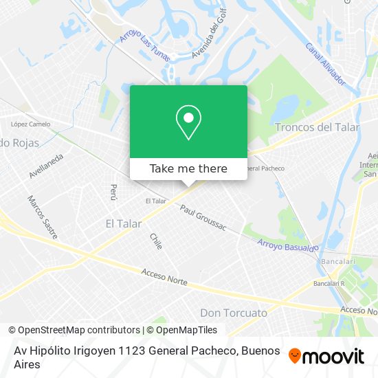 Av  Hipólito Irigoyen 1123  General Pacheco map