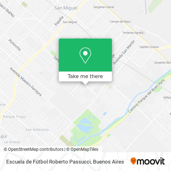 Mapa de Escuela de Fútbol Roberto Passucci