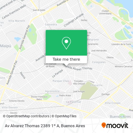 Mapa de Av  Alvarez Thomas 2389 1º A