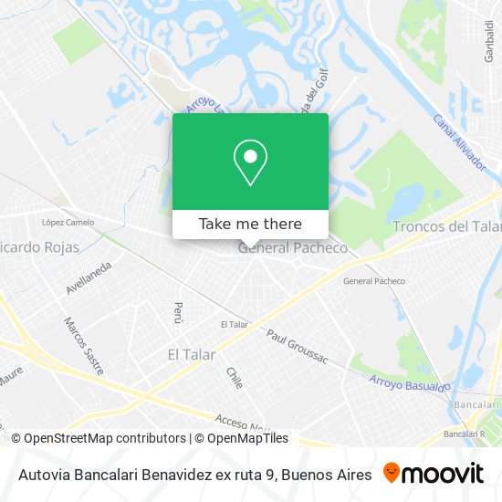 Autovia Bancalari Benavidez ex ruta 9 map