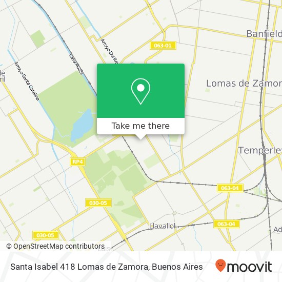 Mapa de Santa Isabel 418 Lomas de Zamora