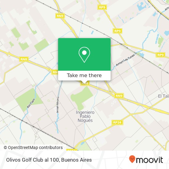 Mapa de Olivos Golf Club  al 100