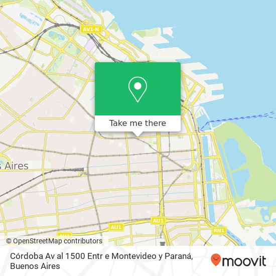 Córdoba Av  al 1500 Entr e Montevideo y Paraná map