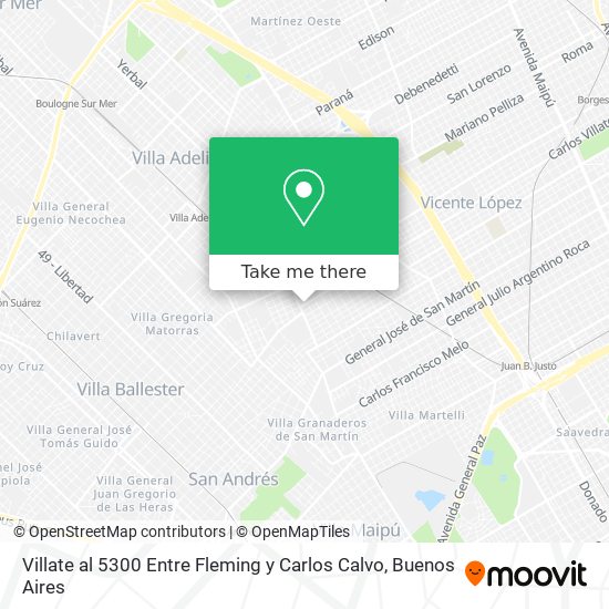 Villate al 5300 Entre Fleming y Carlos Calvo map