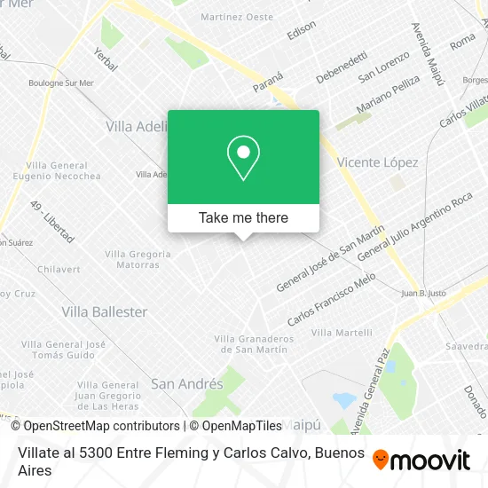 Villate al 5300 Entre Fleming y Carlos Calvo map