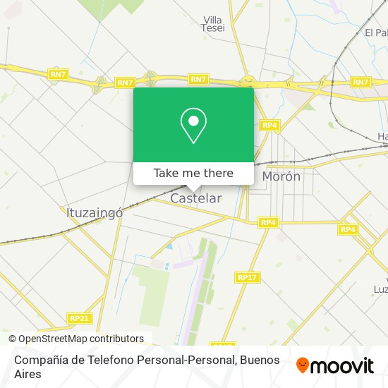 Mapa de Compañía de Telefono Personal-Personal