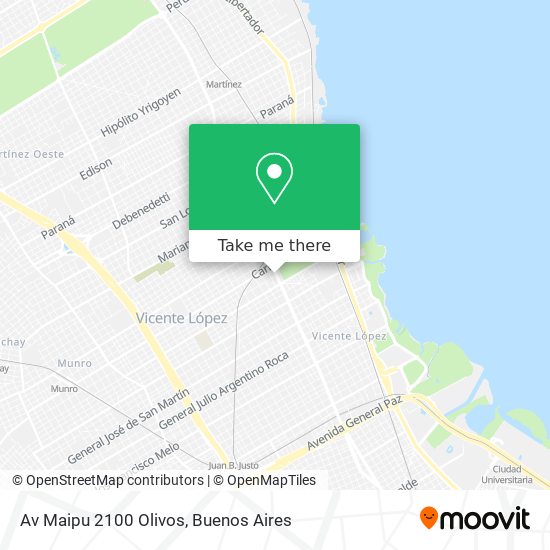 Mapa de Av Maipu 2100 Olivos