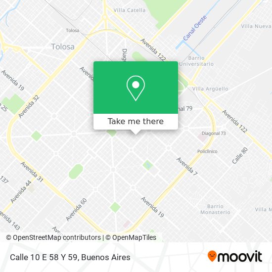 Calle 10 E 58 Y 59 map