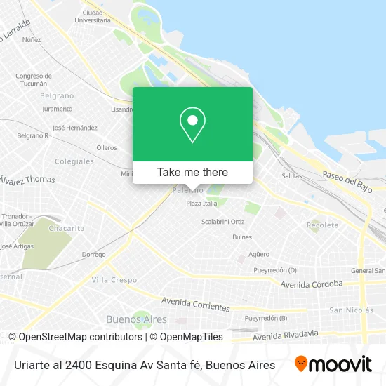 Uriarte al 2400  Esquina Av  Santa fé map