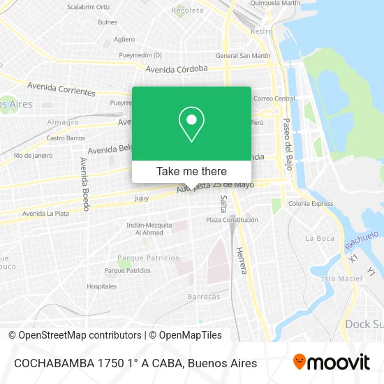 Mapa de COCHABAMBA 1750  1° A  CABA