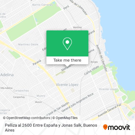 Mapa de Pelliza al 2600  Entre España y Jonas Salk