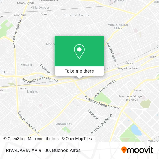 Mapa de RIVADAVIA AV  9100